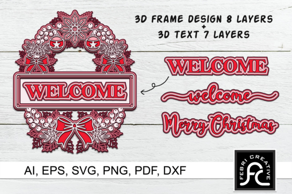 3D Layered Christmas Frames for Festive Branding
