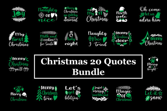 Christmas 20 Quotes Bundle for T-Shirt Designs