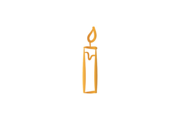 Christmas Candle Gold Icon for Crafting