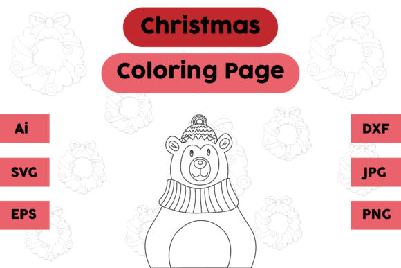 Christmas Coloring Page - Bear
