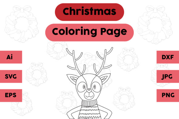 Christmas Coloring Page - Deer 04
