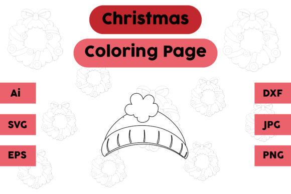 Christmas Coloring Page - Hat 14