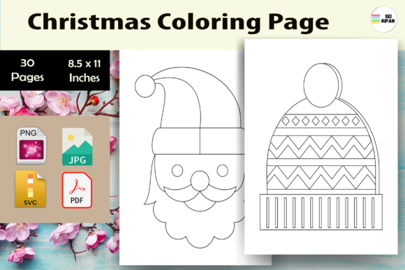 Christmas Coloring Page Kids 2-KDP: A Creative Design Asset for Seasonal Branding