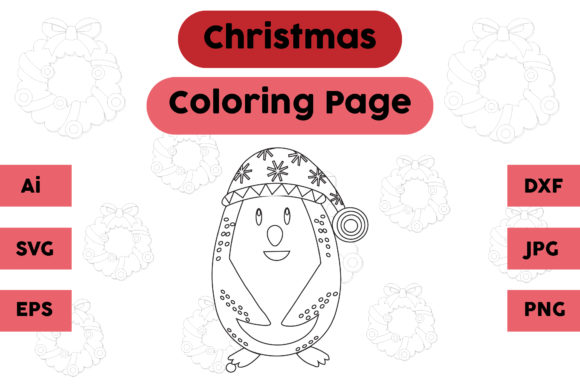 Christmas Coloring Page - Penguin