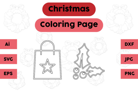 Christmas Coloring Page Plum Bag Set