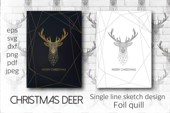 Christmas Deer Single Line Design for Crafts