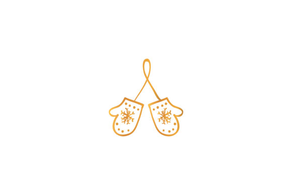 Christmas Gloves Icon Gold Design