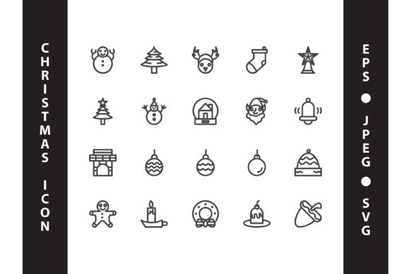 Christmas Icons for Editorial and Web Design