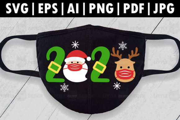 Christmas Mask Crafts Graphic Design Asset