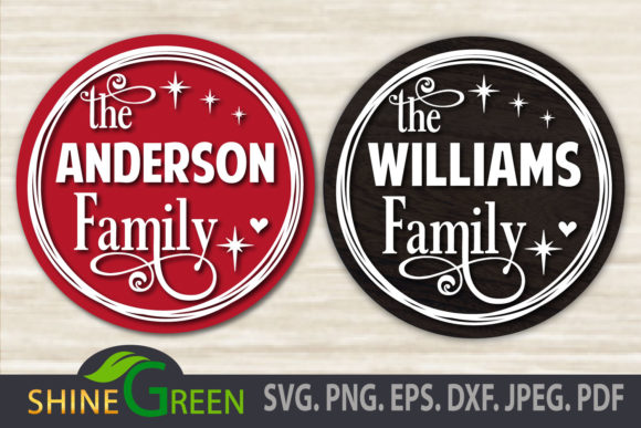 Christmas Ornament Family Monogram Frame for Crafts
