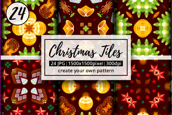 Christmas Pattern Tiles Decoration