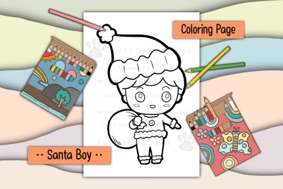 Christmas Santa Boy Coloring Pages Amp