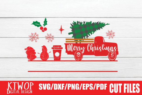 Christmas Truck Monogram for Crafts