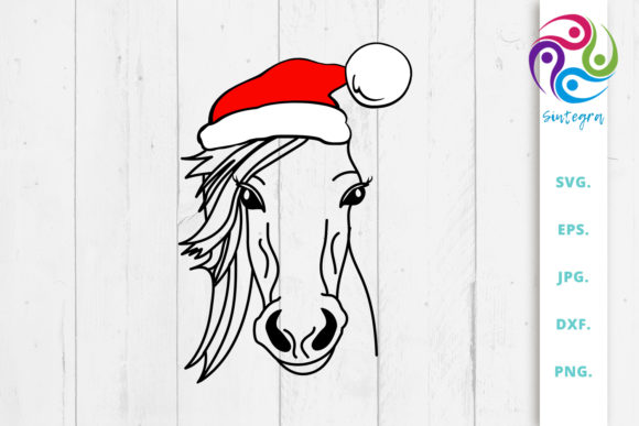 Horse with Christmas Hat
