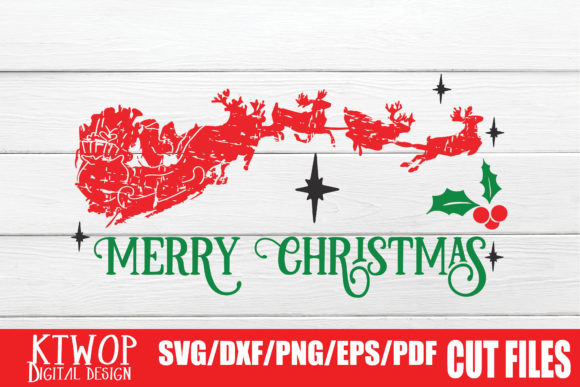Merry Christmas Santa Scene Graphic Design Asset for Crafts